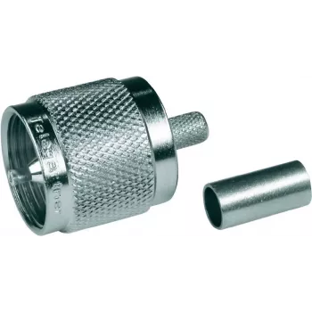Telegärtner connettore maschio UHF crimp G01 per RG-58 C/U, 50 Ohm, nichel/oro, 1 pezzo J01040A0001