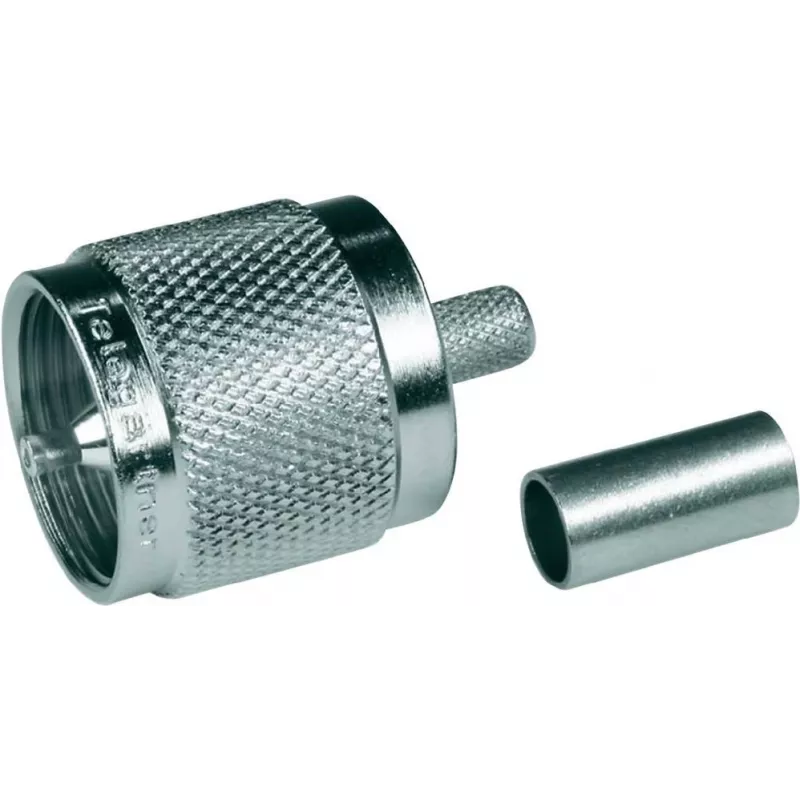 Telegärtner connettore maschio UHF crimp G01 per RG-58 C/U, 50 Ohm, nichel/oro, 1 pezzo J01040A0001
