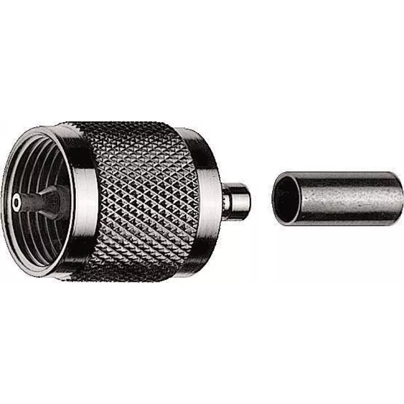 Telegärtner connettore maschio UHF crimp G01 per RG-58 C/U, 50 Ohm, nichel/oro, 1 pezzo J01040A0001