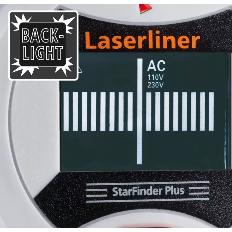Laserliner StarFinder Plus 080.972E scanner per pareti e travi con rilevamento di legno, metallo e cavi AC sotto tensione