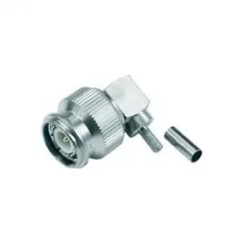 Telegärtner connettore maschio TNC a 90° crimp 50 Ohm per RG-316/U, connessione a saldare/crimp, ottone nichelato J01010B0012