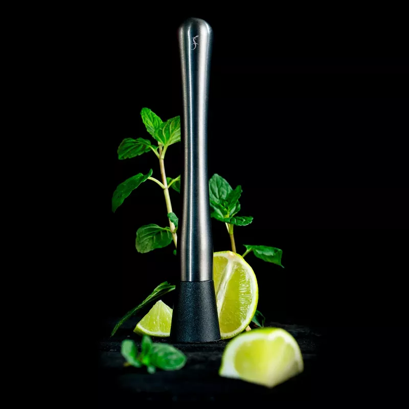 Lurch set decoratore per bordi bicchieri da cocktail e pinza grigio fumo 240799