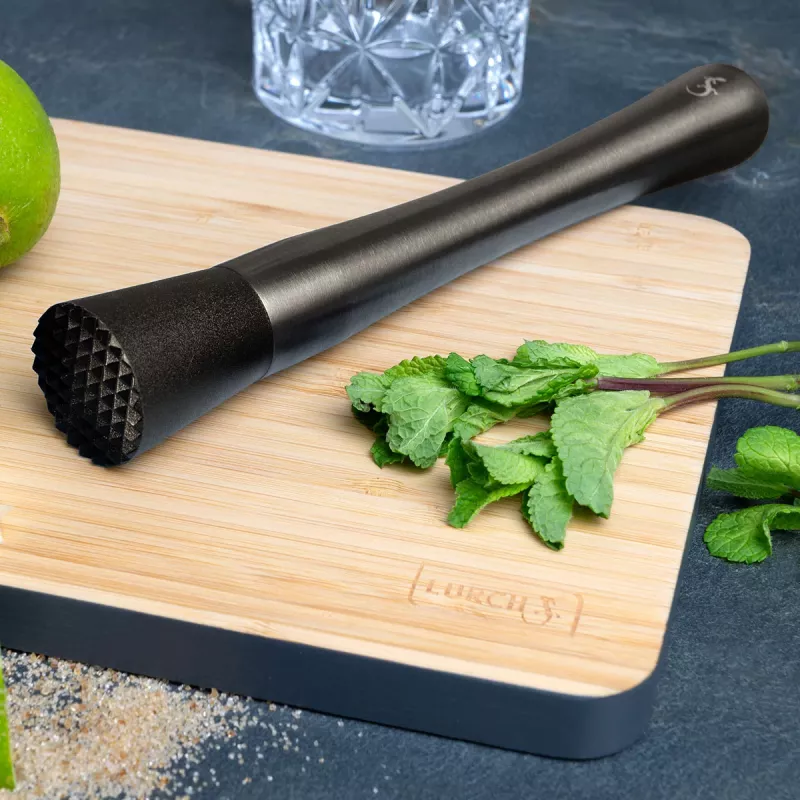 Lurch set decoratore per bordi bicchieri da cocktail e pinza grigio fumo 240799