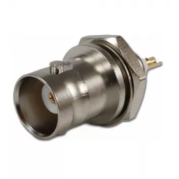 Telegärtner connettore femmina da incasso BNC 50 Ohm, conduttore interno dorato, flangia a 4 fori, connessione a saldare (J01001A0053Z)