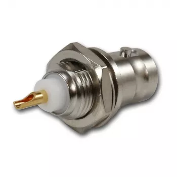 Telegärtner connettore femmina da incasso BNC 50 Ohm, conduttore interno dorato, flangia a 4 fori, connessione a saldare (J01001A0053Z)
