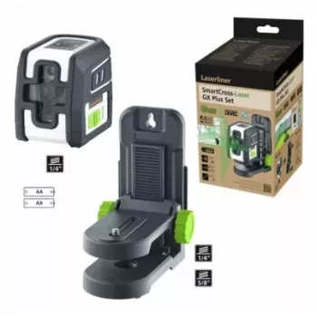 Laserliner SmartCross-Laser GX Plus Set laser a linee incrociate a raggio verde, portata max 40 m (036.732E)