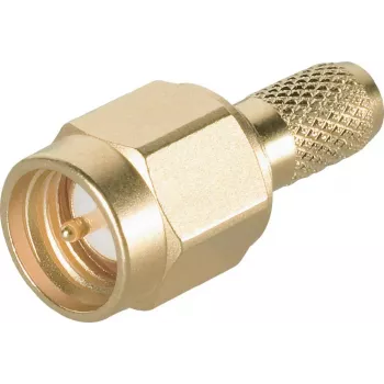 Telegärtner Connettore maschio per cavo SMA crimp/saldatura G05 (RG-223/U, RG-142 B/U), oro, 50 Ohm, DC-18 GHz J01150A0031