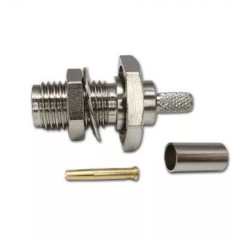 Telegärtner Connettore femmina SMA da incasso crimp per RG-316/U, nichelato, confezione da 5 (J01151A0009)