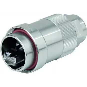 Telegärtner J60026A0000 TOC M12 connettore maschio da campo schermato 4 poli codifica D, acciaio inox, morsetto a vite, IP68
