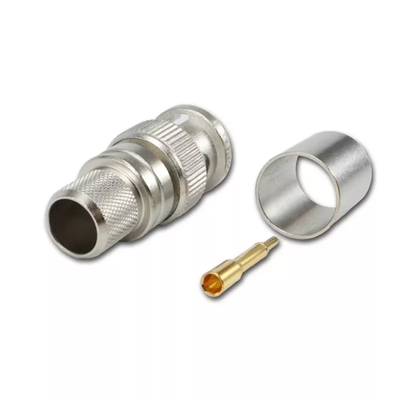 Telegärtner Connettore maschio BNC a crimpare per RG214/U e RG393/U, 50 Ohm, 1 pz. J01000A0060