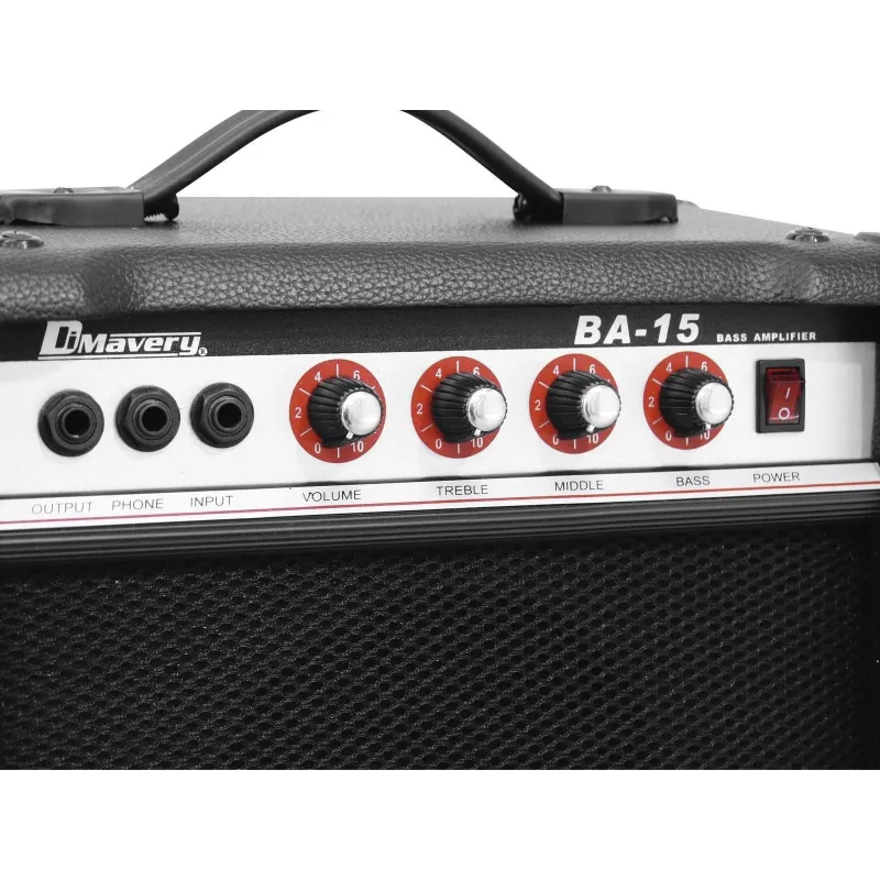 DIMAVERY BA-15 Amplificatore combo per basso 15W nero 26363005