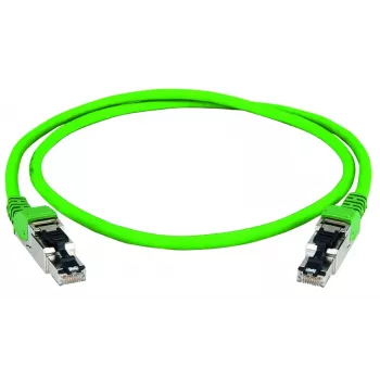 Telegärtner 100017345 Cavo di rete RJ45, cavo patch CAT 5 verde con protezione anti-piega