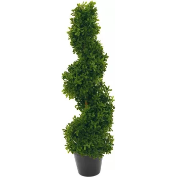 EUROPALMS pianta artificiale albero a spirale, 61cm, verde, vaso nero 82600009