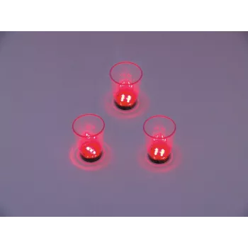 EUROPALMS bicchierino LED 2cl con gioco di dadi, rosso, 3 pezzi 83309050
