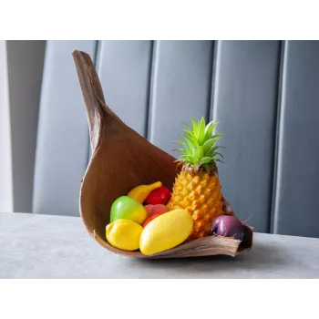 EUROPALMS mix di frutta artificiale in sacchetto di rete, 12 pezzi, polietilene, multicolore, decorativo 83309211