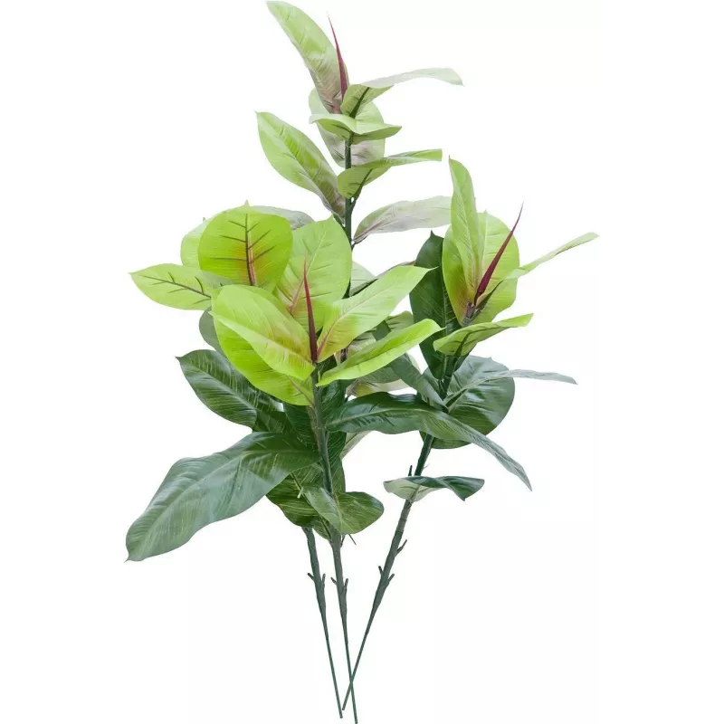 EUROPALMS pianta artificiale ficus elastica 100 cm, realistica, in vaso di plastica nero 82508303