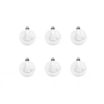 EUROPALMS set sfere decorative 7 cm, bianco, 6 pezzi (83501254)