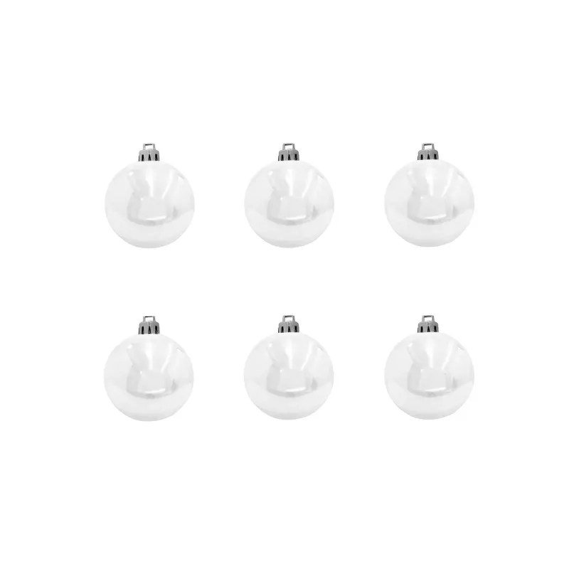 EUROPALMS set sfere decorative 7 cm, bianco, 6 pezzi (83501254)