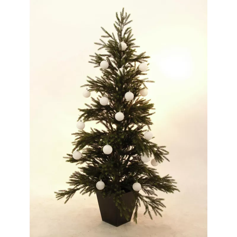 EUROPALMS set sfere decorative 7 cm, bianco, 6 pezzi (83501254)