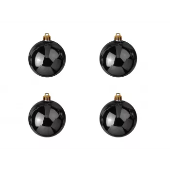 EUROPALMS set sfere decorative 10 cm, nero, 4 pezzi 83501263