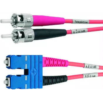 Telegärtner cavo patch in fibra ottica OM4 ST su SC, 50/125 µm multimodale, 2 m, acqua L00891A0079
