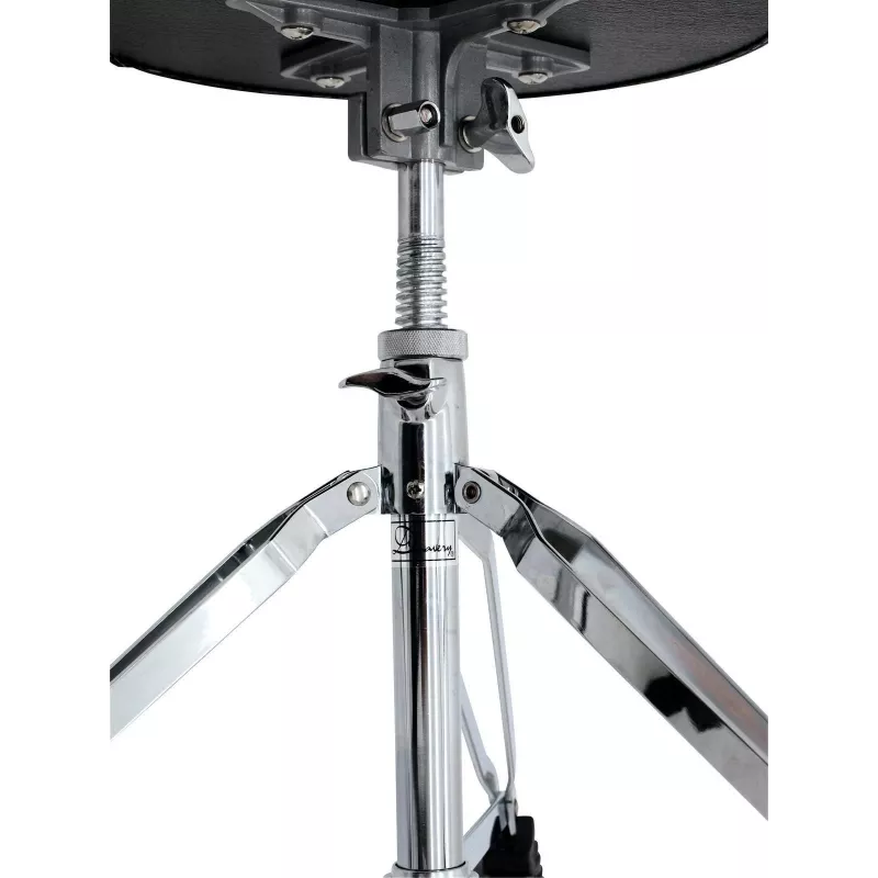 DIMAVERY DT-80 drum throne, sedile rotondo, regolabile in altezza 480-600 mm, treppiede a doppio rinforzo, nero 26031100