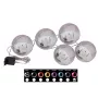 EUROPALMS Palla di neve LED 8 cm, rosa, confezione da 5 (83501238)