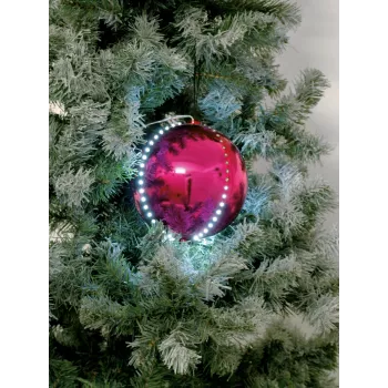 EUROPALMS Palla di neve LED 8 cm, rosa, confezione da 5 (83501238)