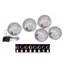 EUROPALMS palla di neve LED 8cm, blu scuro, set da 5 83501239