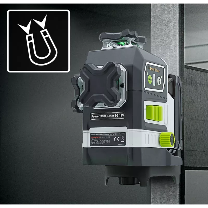 Laserliner PowerPlane-Laser 3G Multi-18V Green 3 x 360° livellatore laser (unità base) 036.380L