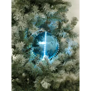 EUROPALMS palla di neve LED 15cm, Ice Blue 83501241