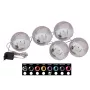 EUROPALMS palla di neve LED 8cm, lilla, confezione da 5 83501240