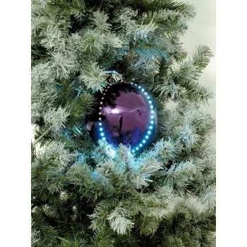 EUROPALMS palla di neve LED 8cm, lilla, confezione da 5 83501240