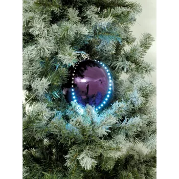 EUROPALMS Palla di neve LED 15cm, lilla 83501248