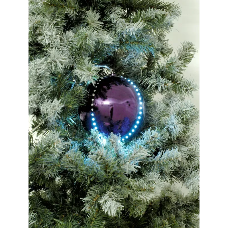 EUROPALMS Palla di neve LED 15cm, lilla 83501248