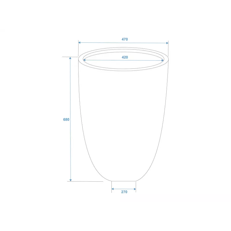 Europalms LEICHTSIN CUP-69 vaso per piante, nero, lucido (83011819)