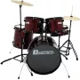 Dimavery DS-200 batteria color vino rosso incl. pedale cassa e piatti
