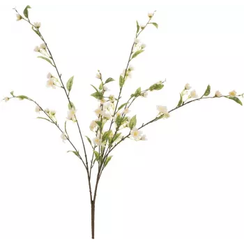 EUROPALMS ramo di ciliegio in fiore artificiale, bianco, 60cm 82530565