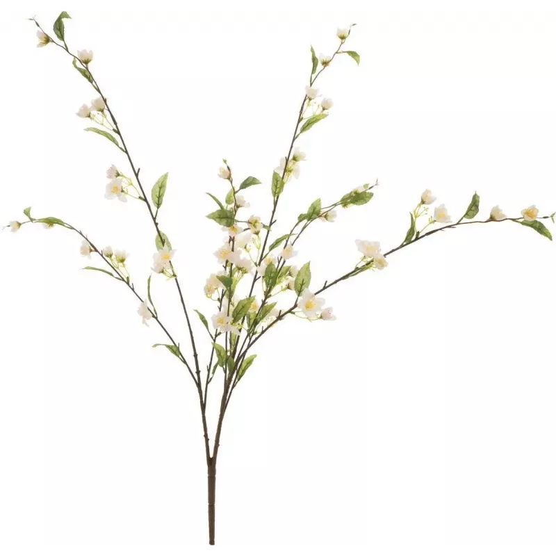EUROPALMS ramo di ciliegio in fiore artificiale, bianco, 60cm 82530565