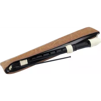 DIMAVERY flauto dolce soprano con diteggiatura barocca in Do, plastica nera, in 3 pezzi 26500410