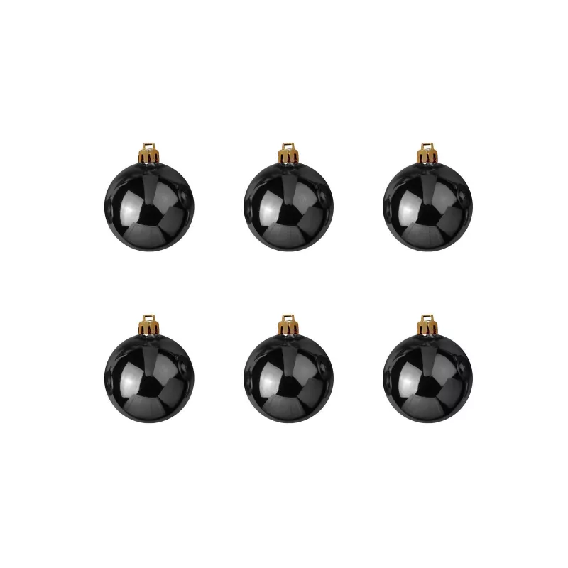 EUROPALMS sfera decorativa 7 cm, nero, confezione da 6 (83501253)