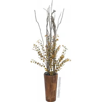 EUROPALMS ramo di eucalipto artificiale, verde-giallo, 110 cm 82505622