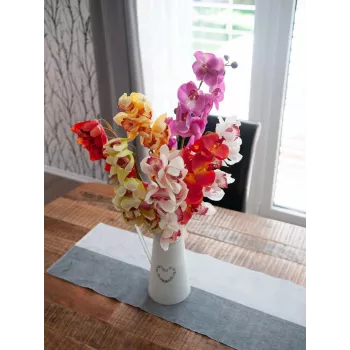EUROPALMS ramo artificiale di Cymbidium, crema-rosa, 90cm 82530311