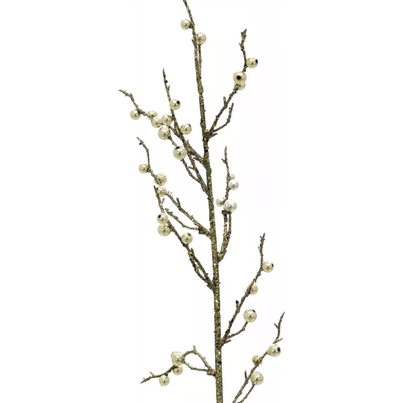 EUROPALMS ramo di bacche oro glitter, 85 cm, confezione da 3 (83500441)
