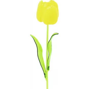 EUROPALMS Crystal Tulip fiore artificiale, giallo, 61 cm, confezione da 12 82600207