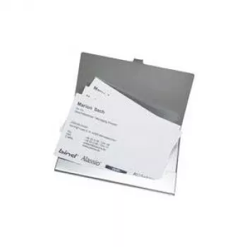 JÜSCHA Alassio portabiglietti da visita, alluminio, argento opaco, per circa 10 biglietti, 93 x 60 x 5 mm 0334
