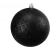 EUROPALMS Set sfere decorative 10 cm, nero, glitter, 4 pezzi 83501268