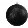 EUROPALMS Set sfere decorative 10 cm, nero, glitter, 4 pezzi 83501268