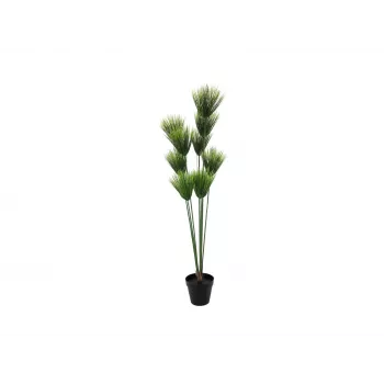 EUROPALMS Pianta di papiro artificiale, 150 cm, verde, in vaso nero 82600223