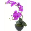 EUROPALMS Composizione floreale artificiale 4, Phalaenopsis bianche in vaso in ceramica, 60 cm 82530349